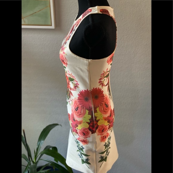 Forever 21 Ivory Floral Print Sheath Dress, S - Picture 5 of 5
